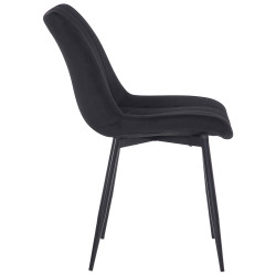 Lot de 2 chaises Rahden en velours noir