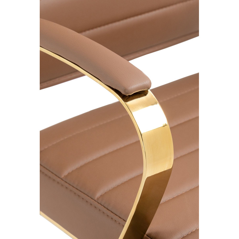 Fauteuil de bureau Havanna, simili cuir marron clair