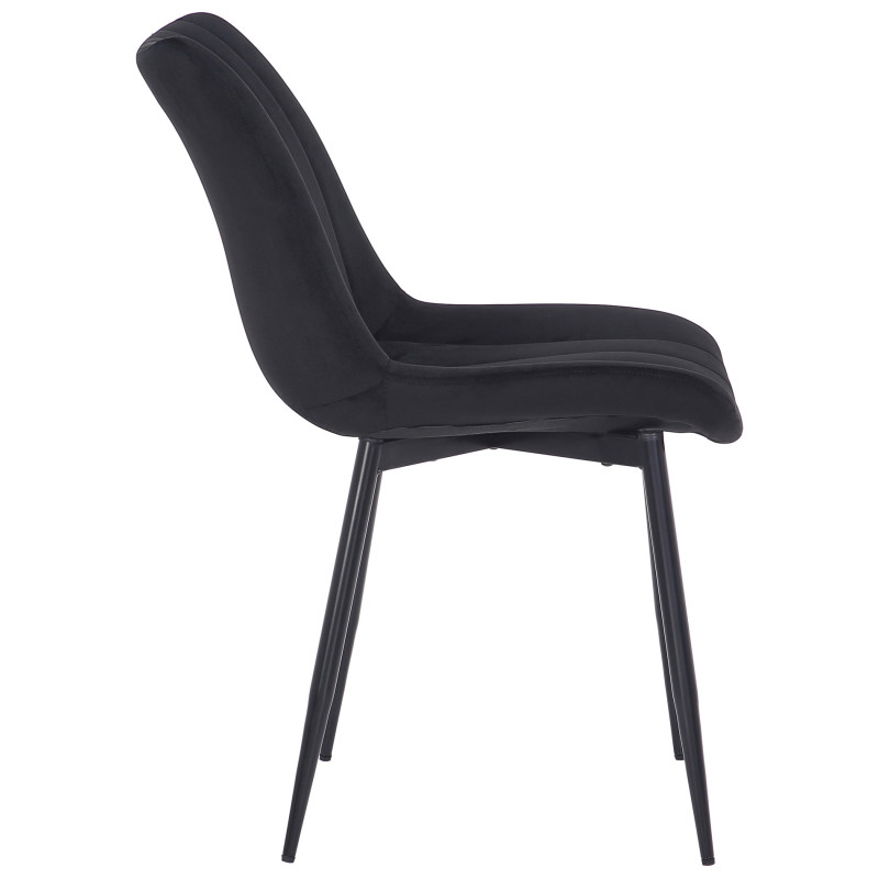 Lot de 2 chaises Rahden en velours noir