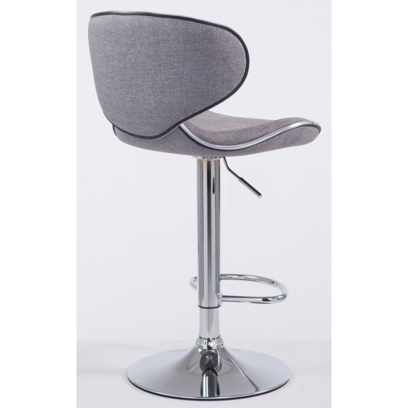 Lot de 2 tabourets de bar Las Vegas V2 tissu chromé gris clair