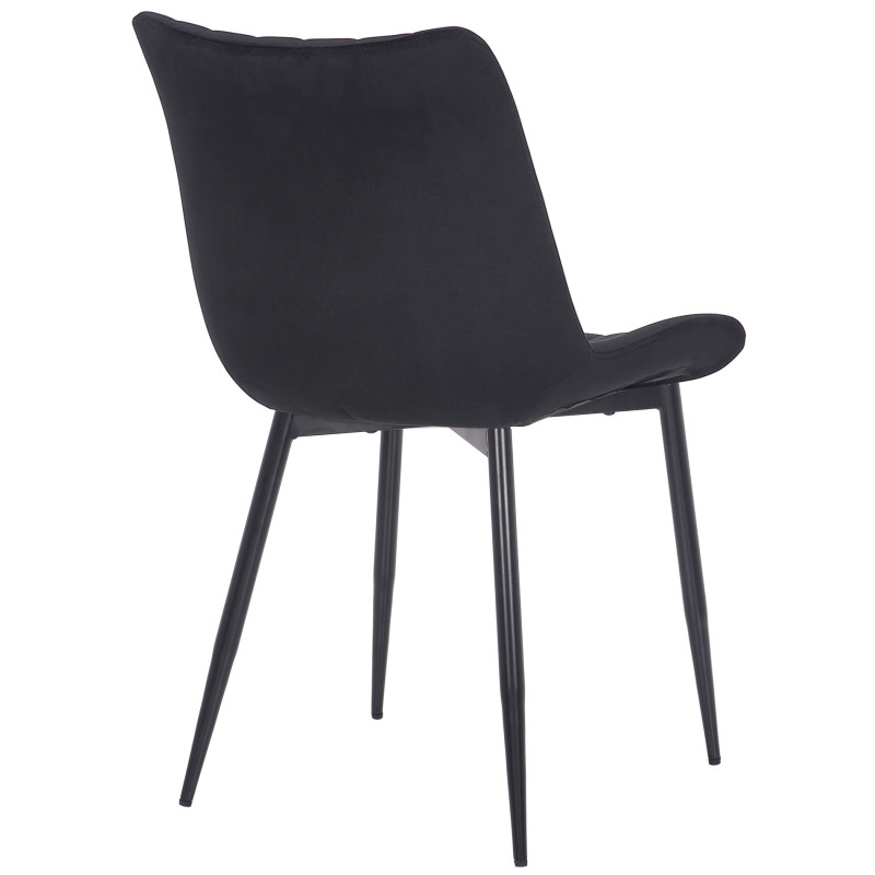 Lot de 2 chaises Rahden en velours noir