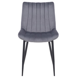 Lot de 2 chaises Rahden en velours gris