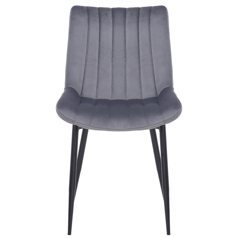 Lot de 2 chaises Rahden en velours gris