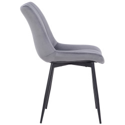 Lot de 2 chaises Rahden en velours gris