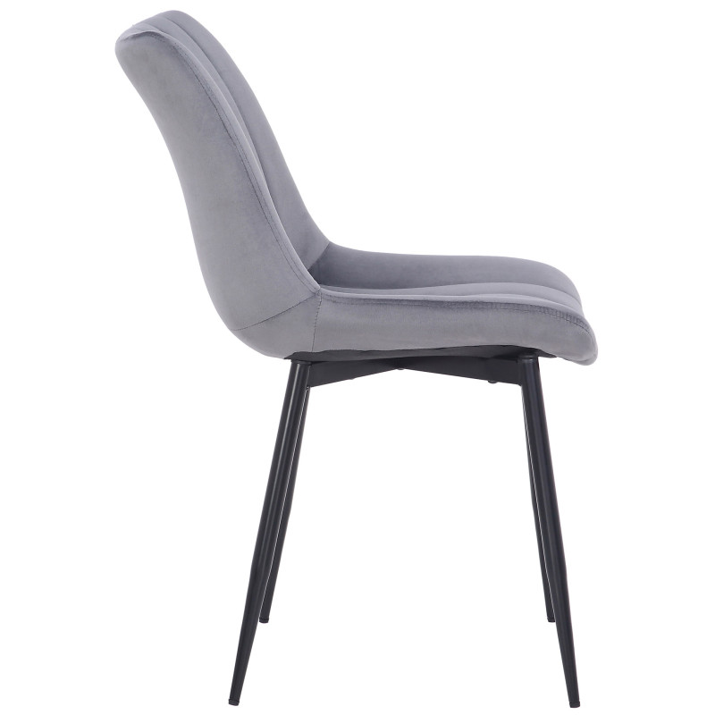 Lot de 2 chaises Rahden en velours gris