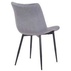 Lot de 2 chaises Rahden en velours gris