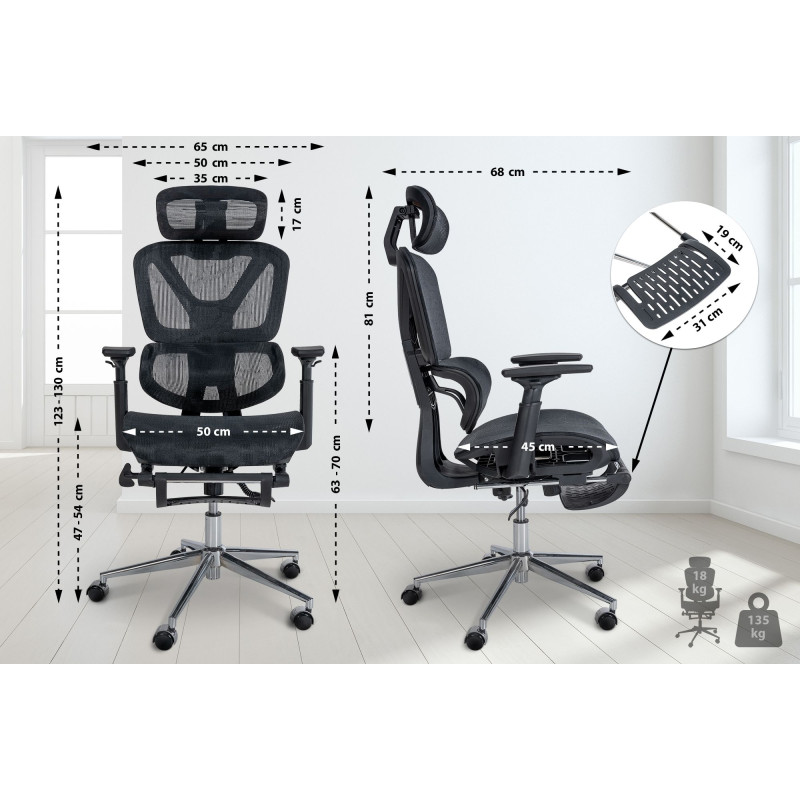 Fauteuil de bureau Grover noire