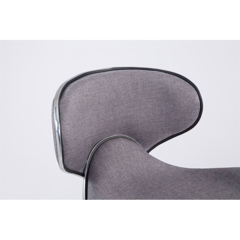 Lot de 2 tabourets de bar Las Vegas V2 tissu chromé gris clair