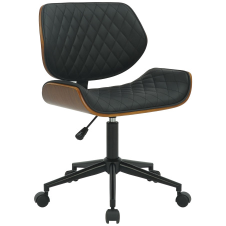 Fauteuil de bureau Harvest, cuir artificiel, noyer/noir
