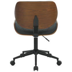 Sedia da ufficio in ecopelle Harvest Noce/nero