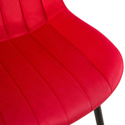Lot de 2 chaises Rahden en velours rouge
