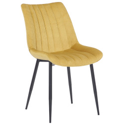 Lot de 2 chaises Rahden en velours jaune