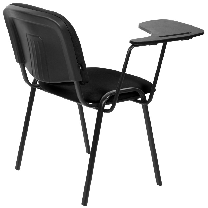 Chaise Ken XL avec table pliante en tissu noir