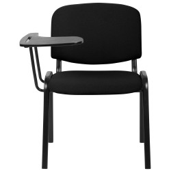 Chaise Ken XL avec table pliante en tissu noir