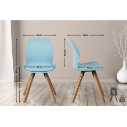 Chaise en plastique Luna bleu