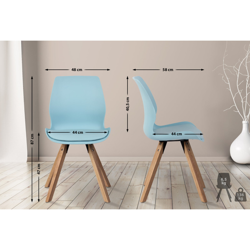 Chaise en plastique Luna bleu