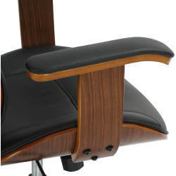 Fauteuil de bureau Lugo, cuir artificiel, noyer/noir