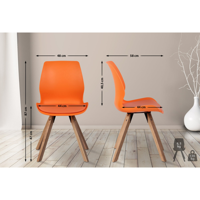 Chaise en plastique Luna orange