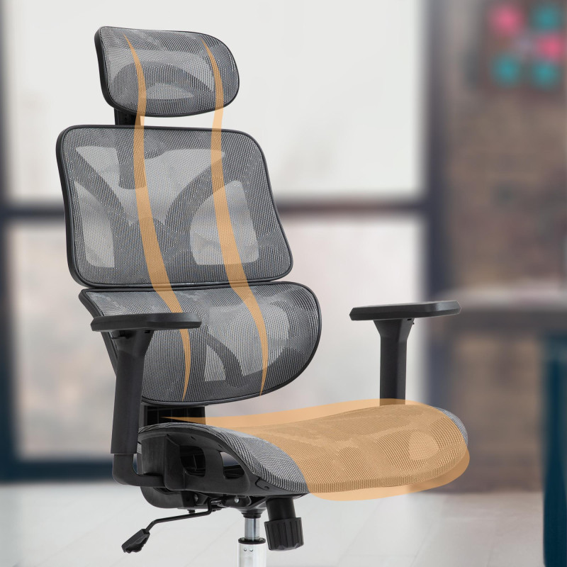 Chaise de bureau Deshler, grise