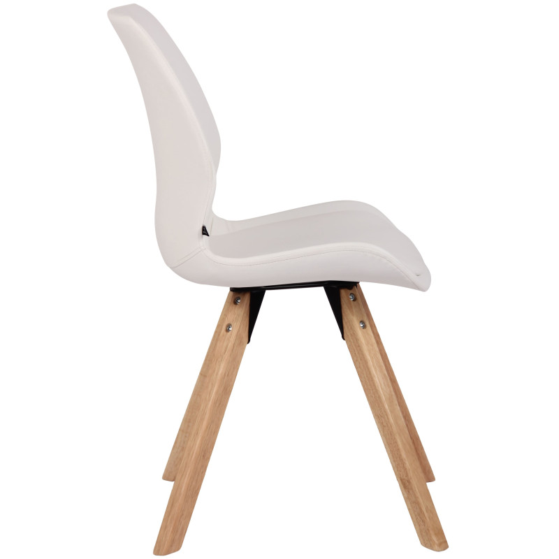 Chaise Luna en simili cuir blanc