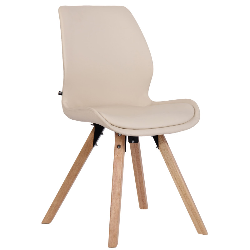 Chaise Luna en simili cuir crème