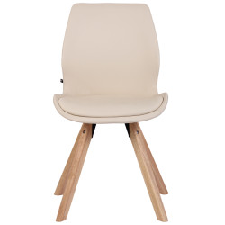 Chaise Luna en simili cuir crème