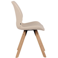 Chaise Luna en simili cuir crème