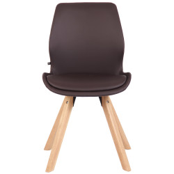 Chaise Luna en simili cuir brun