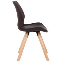 Chaise Luna en simili cuir brun