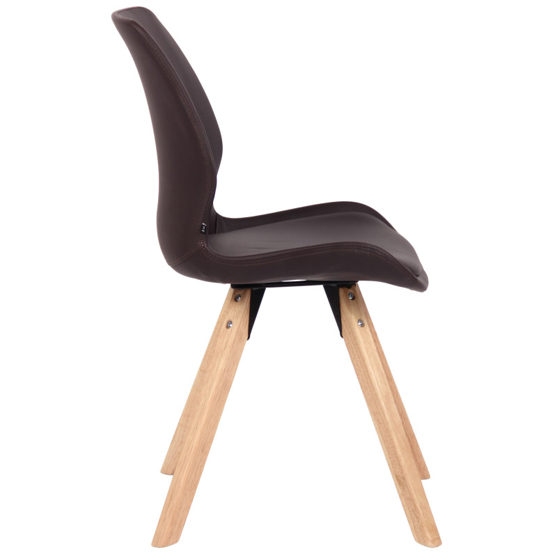Chaise Luna en simili cuir brun
