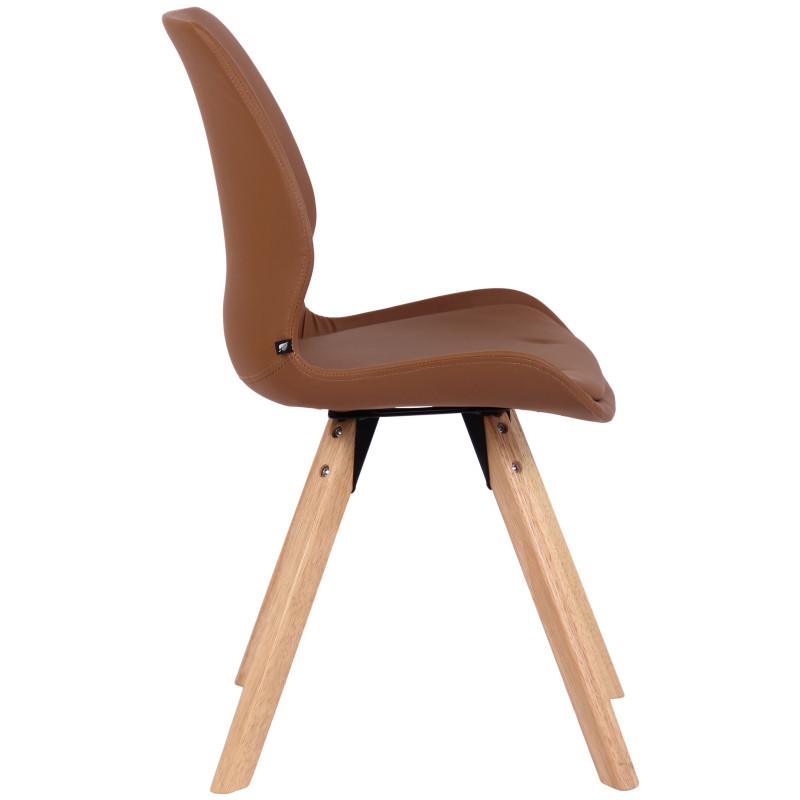 Chaise Luna en simili cuir marron clair