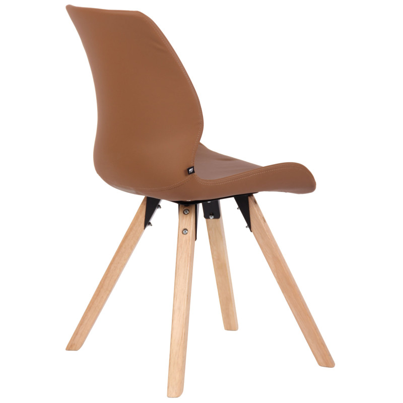 Chaise Luna en simili cuir marron clair
