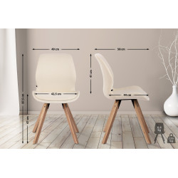 Chaise Luna en tissu crème
