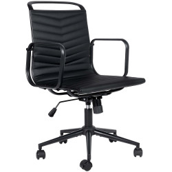 Fauteuil de bureau Bakers, similicuir noir
