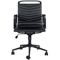 Fauteuil de bureau Bakers, similicuir noir