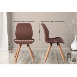 Chaise Luna en tissu brun