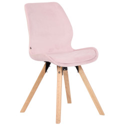 Chaise Luna en velours rose