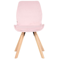 Chaise Luna en velours rose
