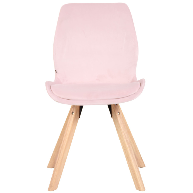 Chaise Luna en velours rose