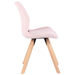 Chaise Luna en velours rose