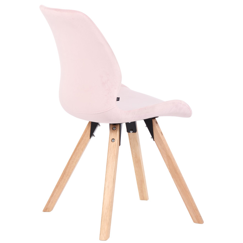 Chaise Luna en velours rose