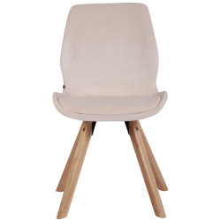 Chaise Luna en velours crème