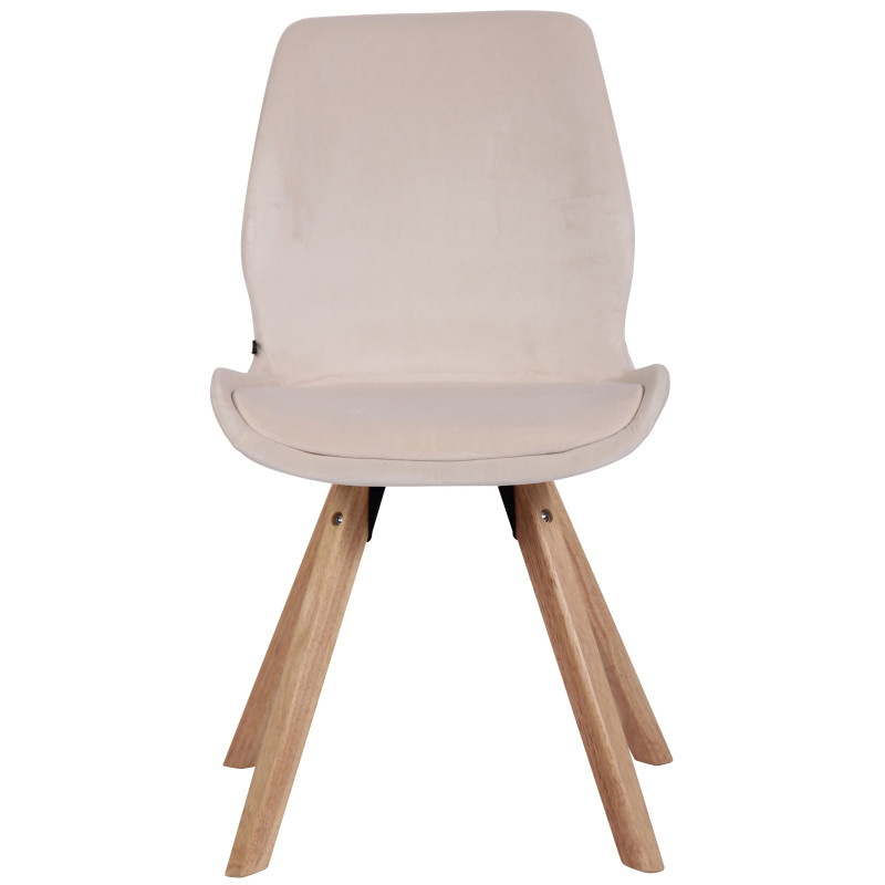 Chaise Luna en velours crème