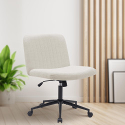 Fauteuil de bureau Kingman tissu crème