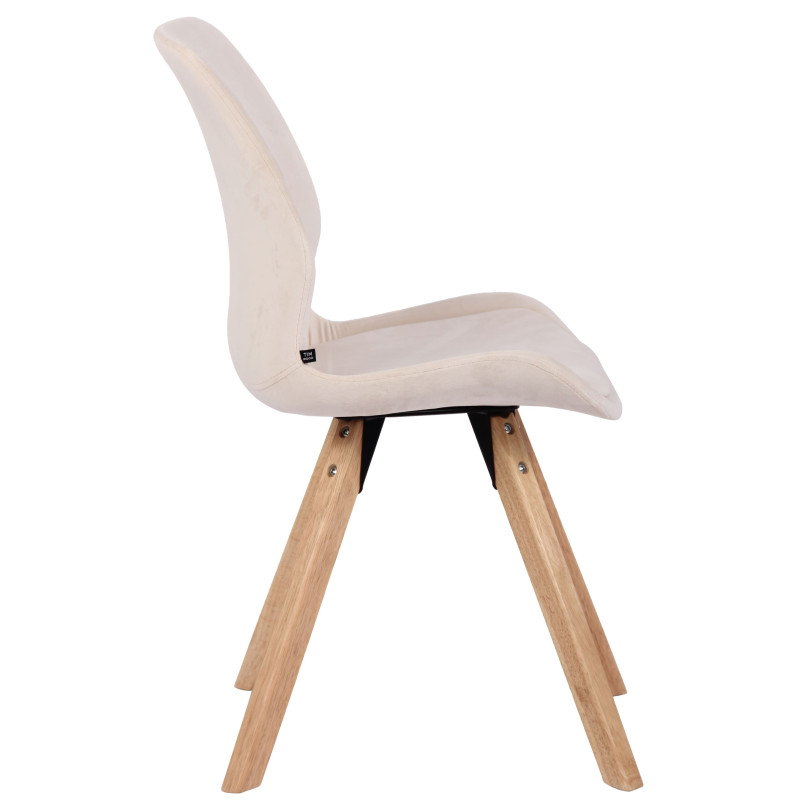 Chaise Luna en velours crème