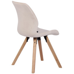 Chaise Luna en velours crème