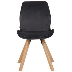 Chaise Luna en velours gris foncé