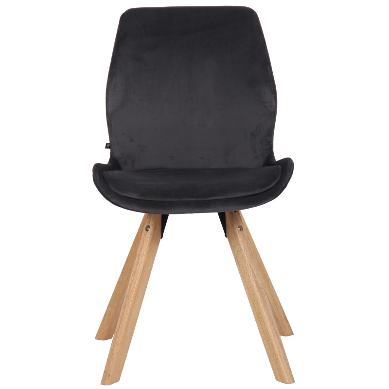 Chaise Luna en velours gris foncé