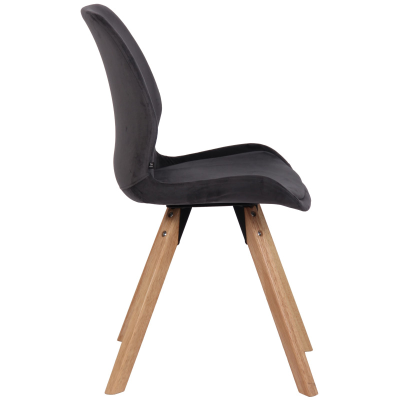 Chaise Luna en velours gris foncé