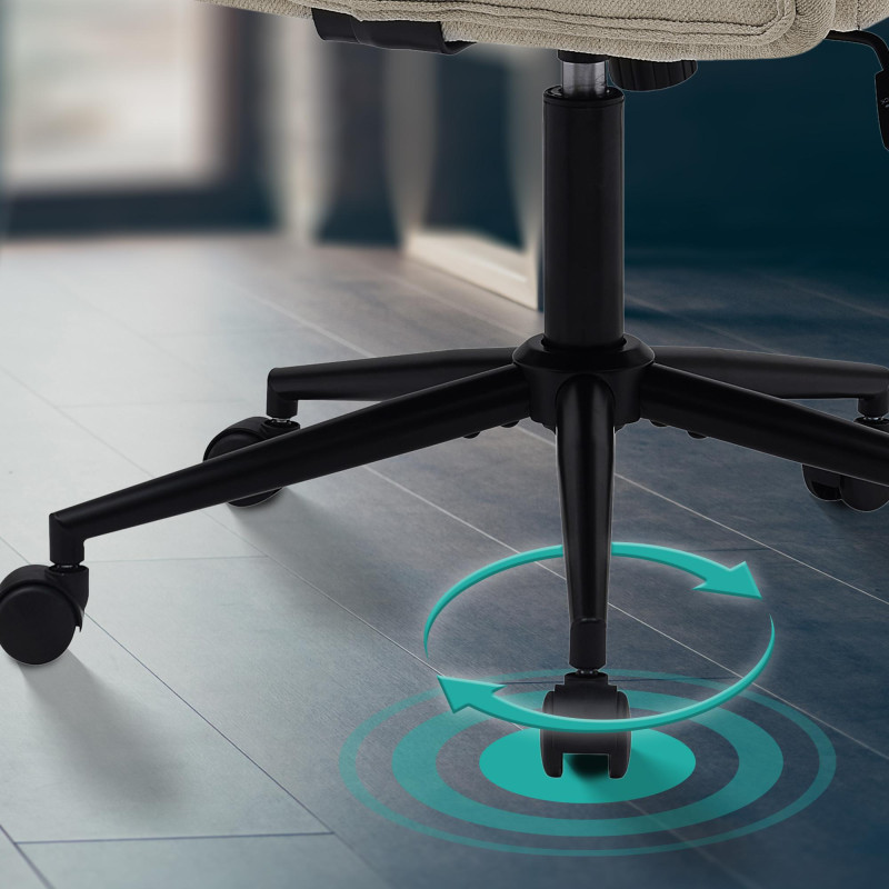 Fauteuil de bureau Kingman tissu crème